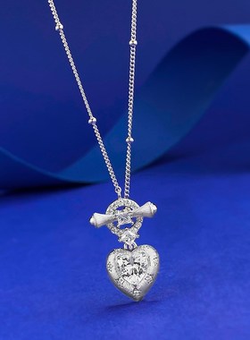 珠宝S925银轻奢风爱v心吊坠项链高级感精致锁骨链项链直播爆款