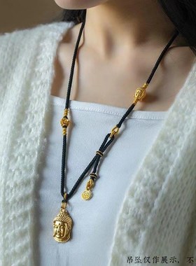 手工编织高级g佛头绳子吊坠挂绳玉黑绳项链绳子吊坠绳挂件绳