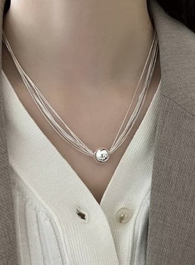 项链新款女高级设计感u小众夸张圆珠多层时尚精致配饰