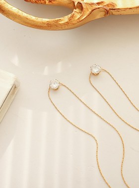 浪漫风潮个性锁骨链首饰镶嵌单B钻锆石项链情侣款小众设计饰品女