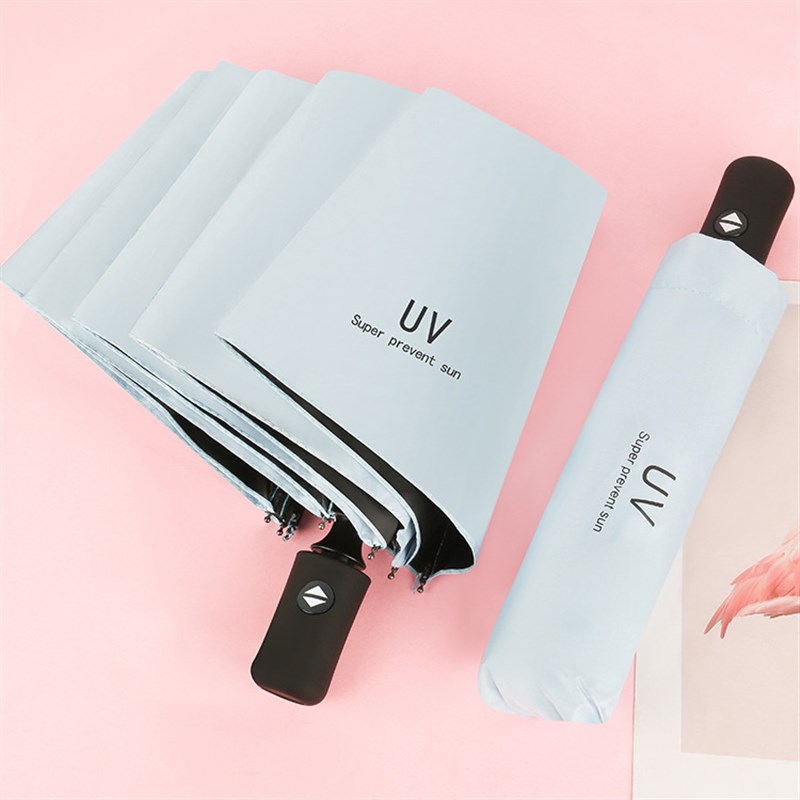 创意UV黑胶防晒遮阳伞男女商务晴雨伞自O动三折礼品伞太阳伞