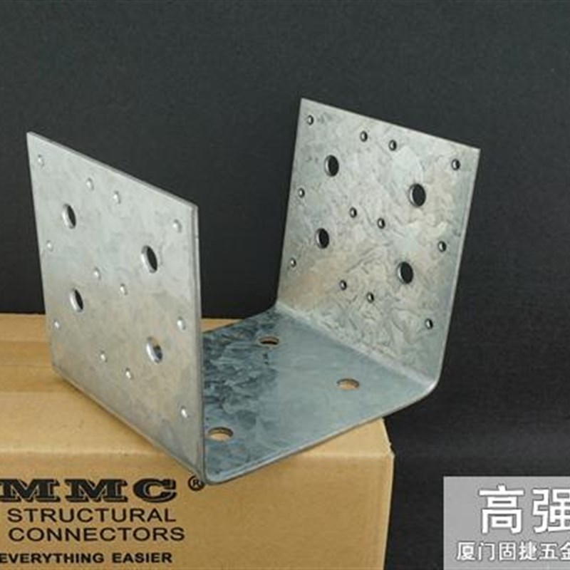 木屋结构柱脚底座连接五金属配件U型柱脚柱靴厦门固捷PU-31412