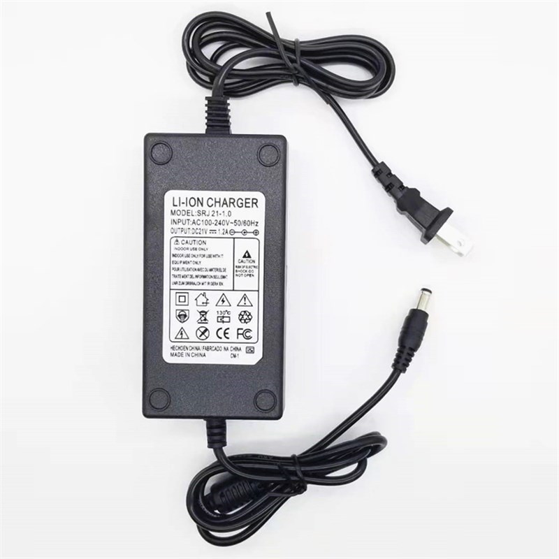 憨小子电动冲击扳手锂电充电器 通用21V1.2A电动工具手电钻电源线