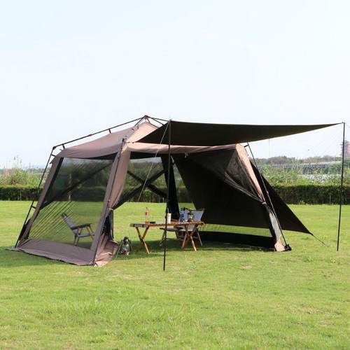 黑胶免搭建户外自动天幕帐篷露营海边沙滩防晒摭阳棚钓鱼防暴雨
