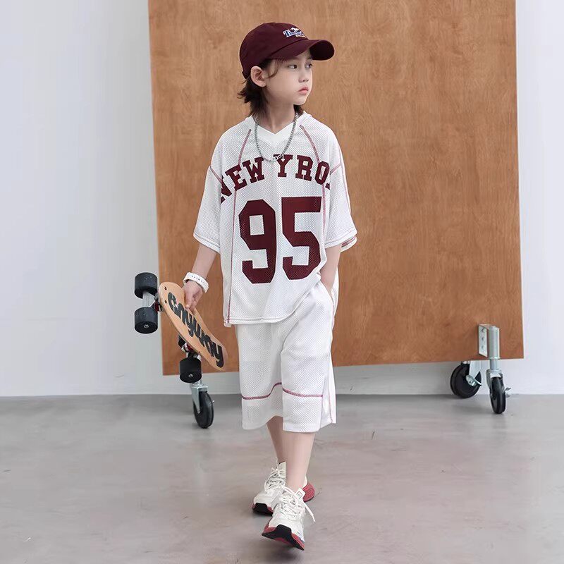 男童夏季透气速干篮球服两件套
