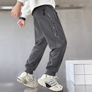 奥莱男童运动裤2026新款中大童秋冬季加绒裤子休闲一体绒加厚长裤