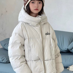 奥莱潮牌女童韩版羽绒服2026冬季新款保暖时尚连帽面包服加厚外套