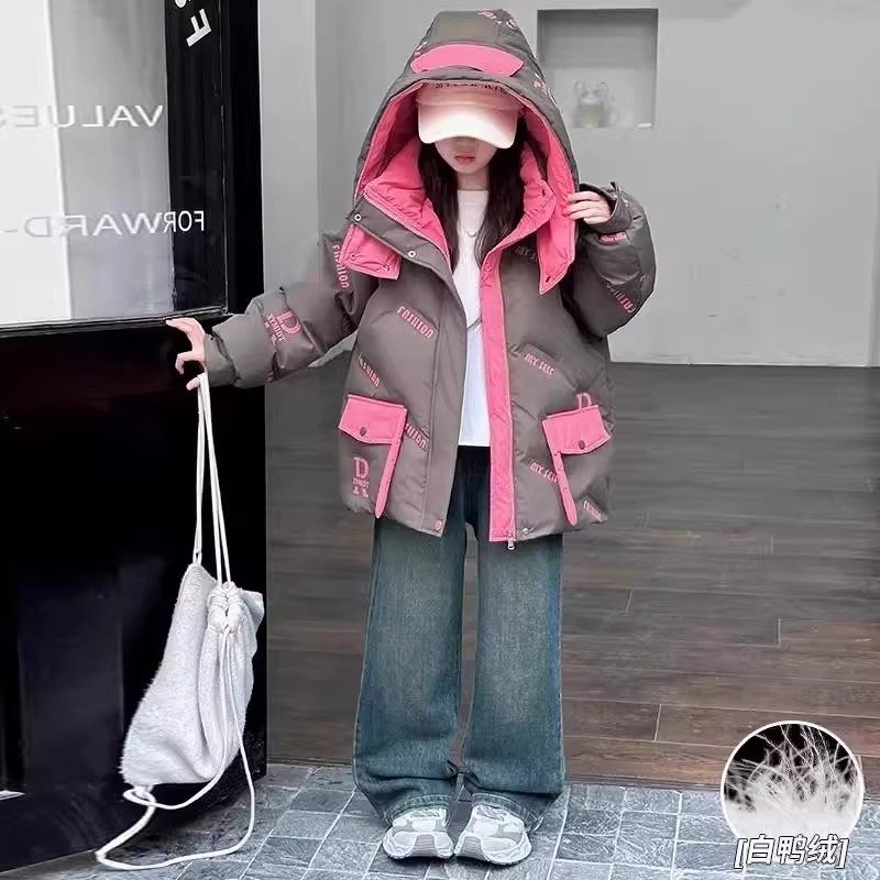 奥莱女童羽绒服2026冬季新款外套中大童时尚白鸭绒时尚冬装上衣潮
