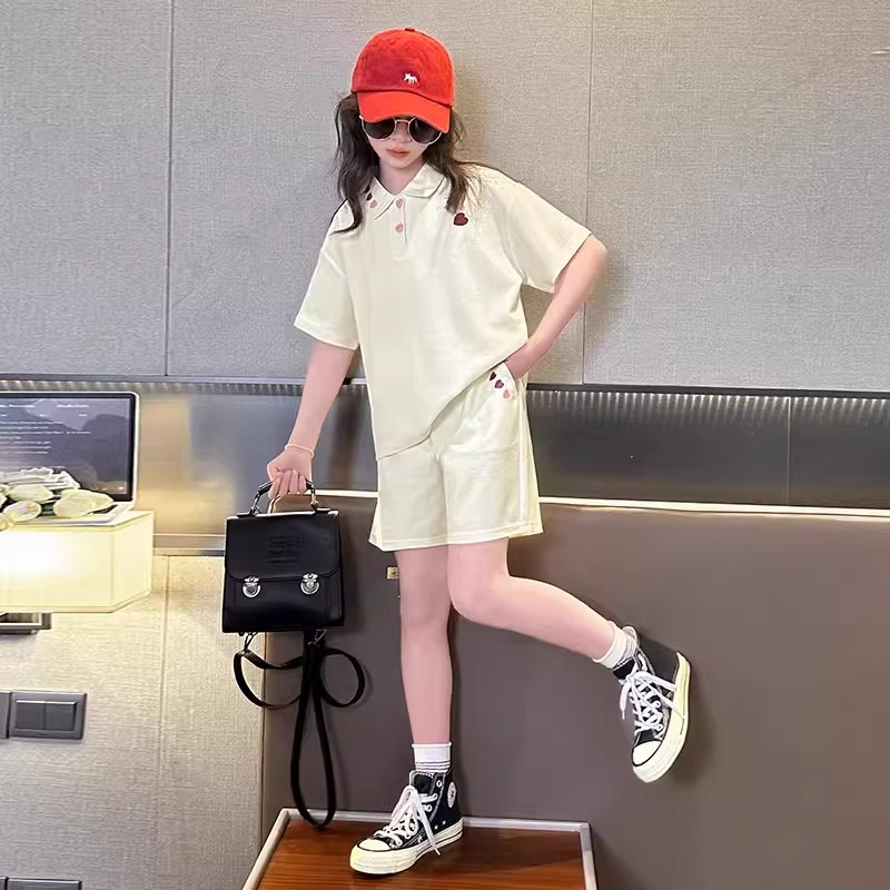 女童夏季短袖短裤两件套2026新款