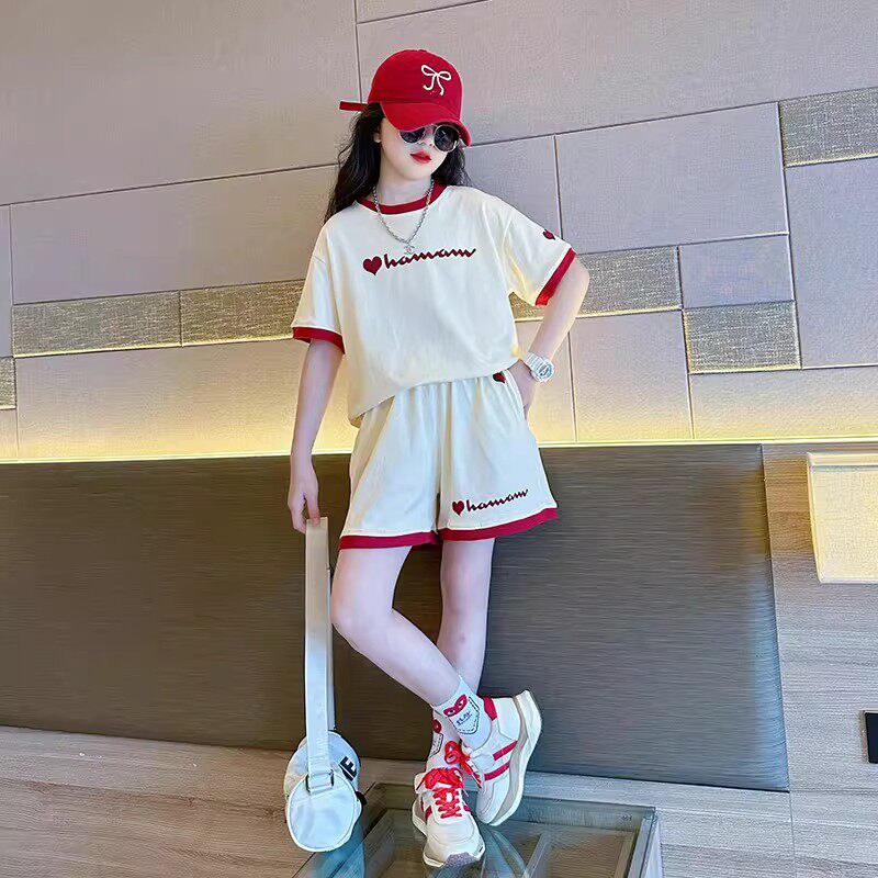 女童夏季新款套装短袖短裤两件套