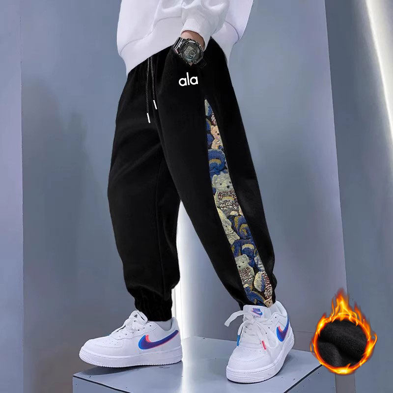 奥莱韩版男童裤子2026秋冬时尚新款百搭中大儿童加绒运动休闲长裤