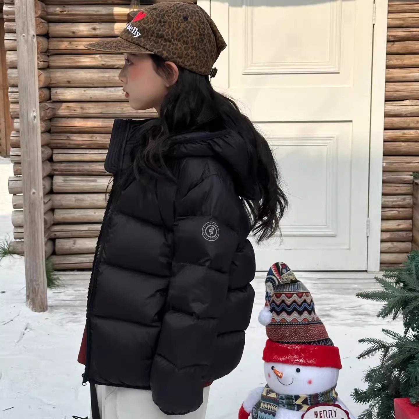 儿童90白鹅绒加厚保暖连帽羽绒服