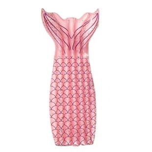 跨境现货亮片美人鱼浮排鱼尾巴成人水上充气浮床充气浮排