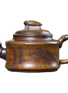 宜兴正宗紫砂壶原矿温段泥大容量秋蝉竹韵家用档茶壶茶具礼品