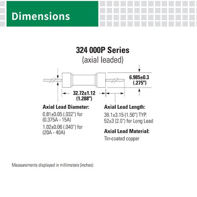 littelfuse0324040.MXP力特 快熔轴向引线式陶瓷管保险丝324040