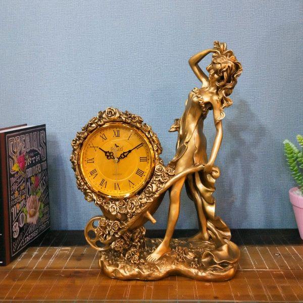 客厅座钟欧式复古艺术摆件桌面台式简约时尚创意坐钟家用静音钟表,家居饰品,座钟,淘宝优惠券,粉丝福利购,淘宝优惠卷