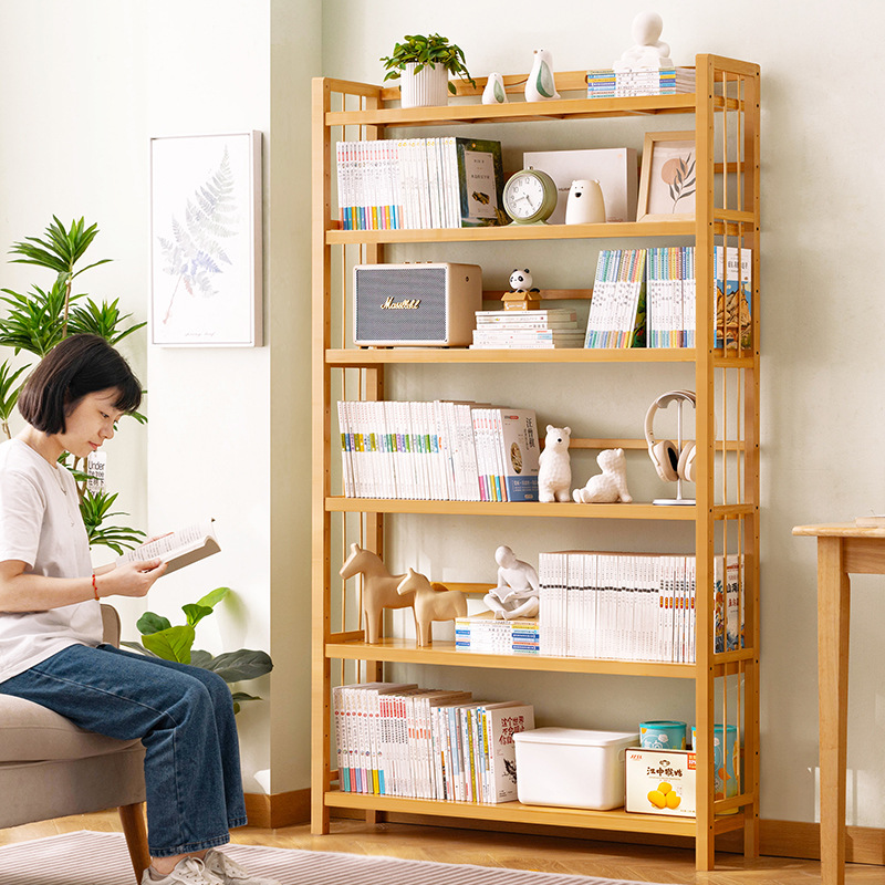 简易书架落地置物架书柜储物架子图书馆家用儿童客厅收纳靠墙货架