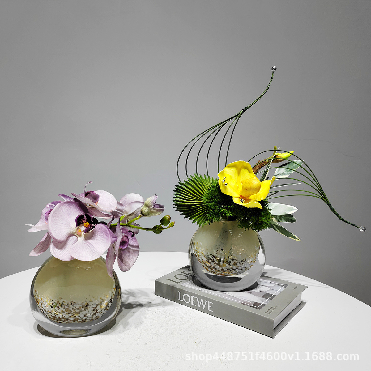 现代轻奢仿真花艺摆件样板房客厅餐桌花假花酒店售楼处洽谈桌摆设