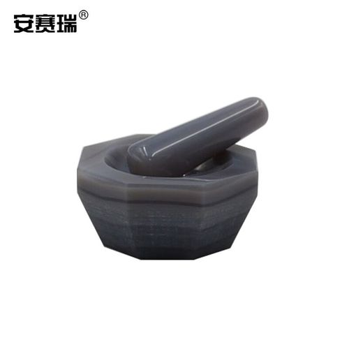 安赛瑞玛瑙研钵(带研棒)捣药研磨杵玛瑙乳钵耐磨化工实验制药内