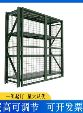 军绿色器材架定制各种颜色货架带网带轮带L门可移动盾牌架重型架