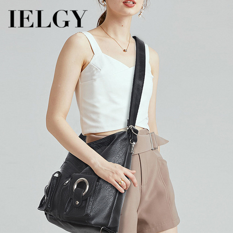 IELGY黑色小众机车包1