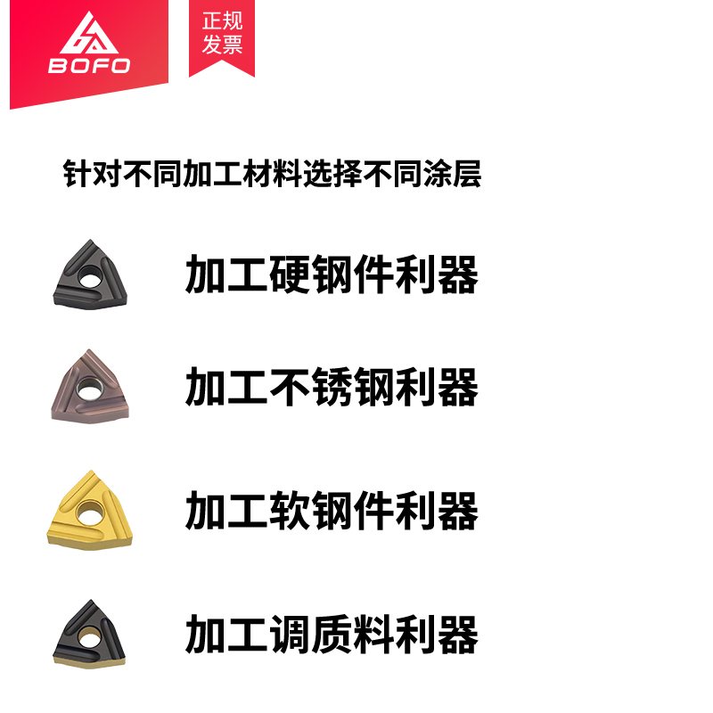 数控桃形开槽刀片不锈钢 WNMG080404/080408/080412 R-S/L-S 开粗