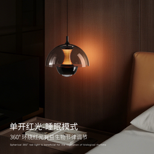 升降手扫花苞床头吊灯意式极简轻奢高级感主卧室房间玄关吊线灯