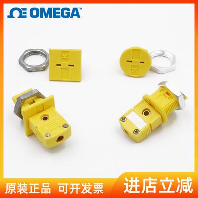进口omega迷你K型圆形方形热电偶插头插座 RMJ-K-R RMJ-K-S插板