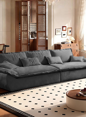 摩图凯撒玛莎帆船沙发超宽坐深直排羽绒意式网红客厅磨砂布沙发