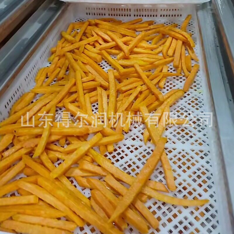 红薯条上浆油炸生产线 鲜切地瓜条油炸机 挂浆均匀 智能化控制