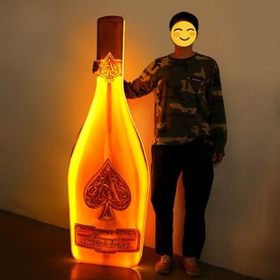 发光酒瓶香槟洋酒广告牌大号落地亚克力灯箱酒吧发布会广告标识牌