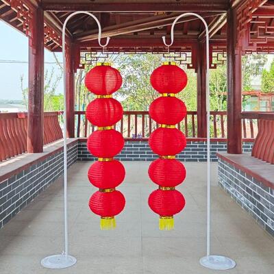 新款中式弯钩路引婚庆道具灯笼铁艺路引架子单钩花球路引婚礼用品