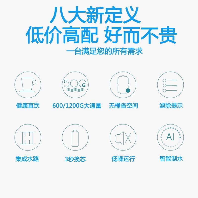 源头厂家TPS显示 智能饮水机净水器家用直饮ro反渗透过滤净水无桶