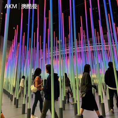幻彩流光柱灯景观灯广场公园户外美陈文旅灯光互动装置感应装饰灯
