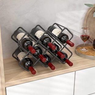 红酒架摆件斜放酒瓶架托家用葡萄酒展示架子轻奢高档放酒格置物架