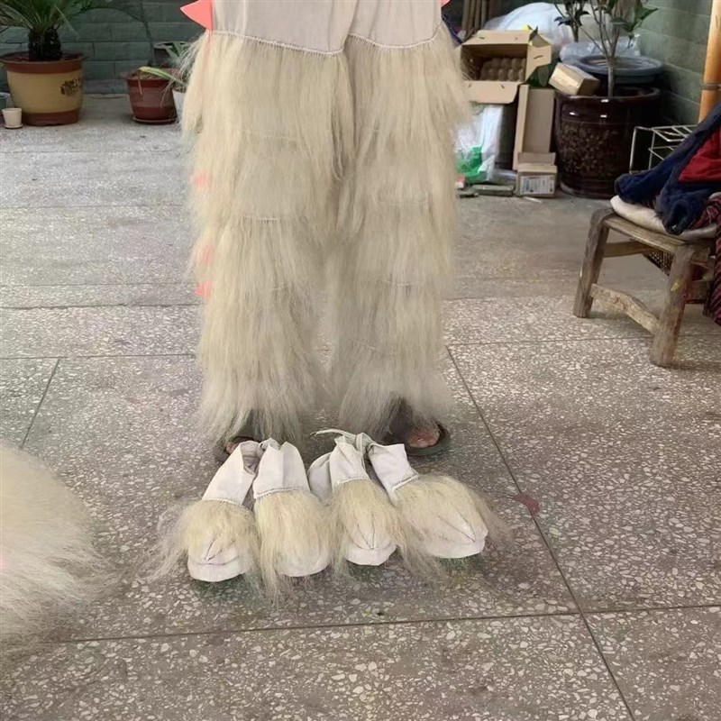 舞狮全套醒狮小白狮子双人舞狮白事舞狮全套舞狮表演道具