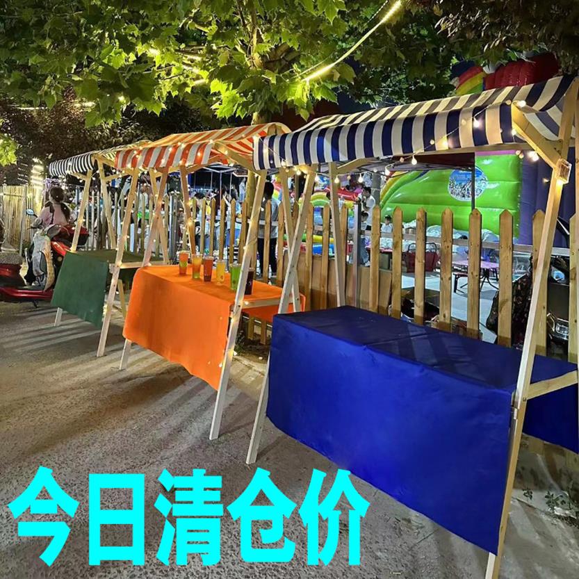 移动可折叠实木促销花集市摊位架车网红夜市摆摊桌集市摊位展示架
