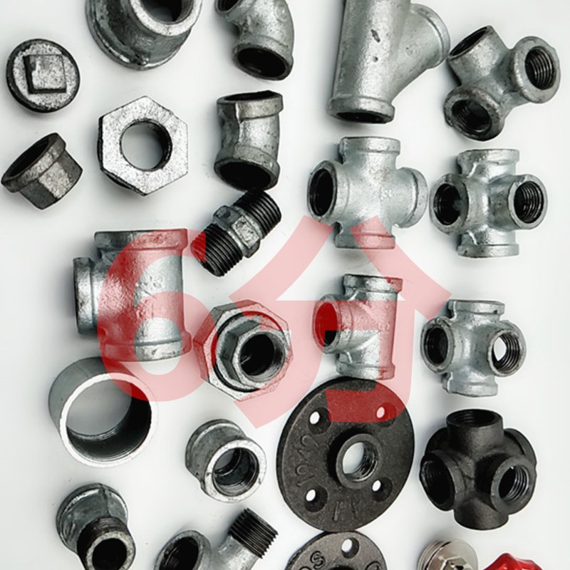 6分自来水管镀锌管接头配件DN20立体三通四通五通弯头内外丝法兰