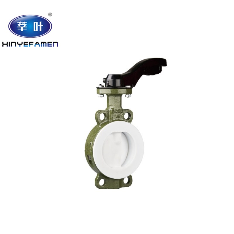 D71F4-16C 全衬四氟手动蝶阀对夹衬氟蝶阀耐酸碱腐蚀DN50 80 100
