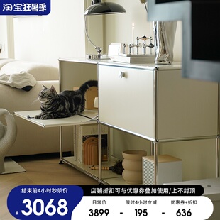 【UnicaFurn】中古模块柜不锈钢餐边柜ins现代简约电视柜置物斗柜