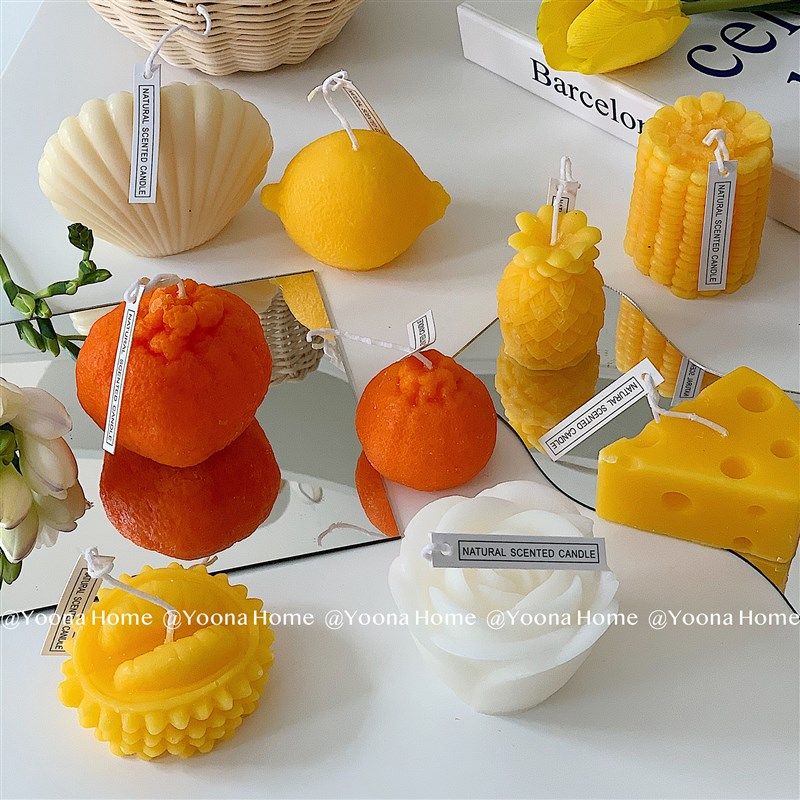 Yoona ins韩风大豆蜡香薰蜡烛家居摆件拍照道具伴手礼柠檬丑橘