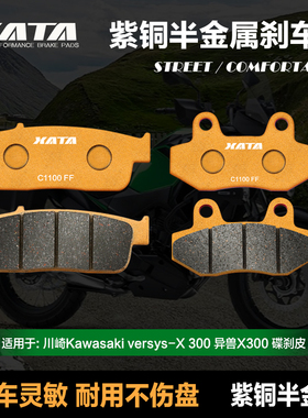 XATA半金属刹车片适用川崎Kawasaki versysX 300 异兽X300碟刹皮