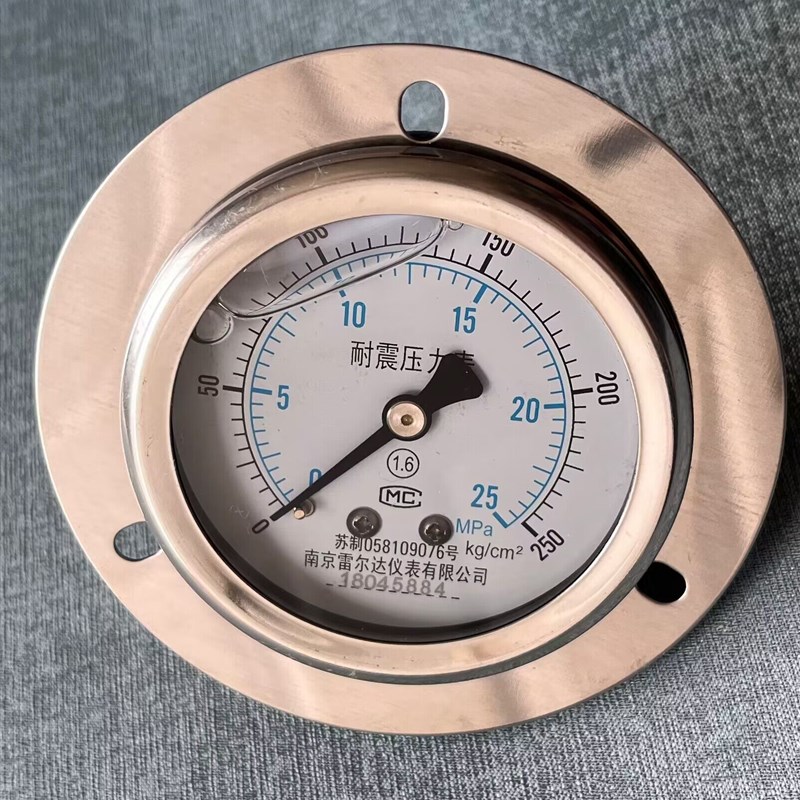 0~250KG/CM2 25mpa 轴向带前边耐震压力表 直径62MM