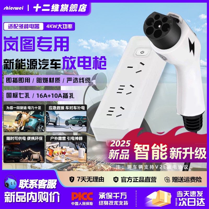 十二维岚图梦想家/追光/FREE放电枪户外露营取电器一体外放电插排,孕妇装/孕产妇用品/营养,产妇头巾,淘宝优惠券,粉丝福利购,淘宝优惠卷