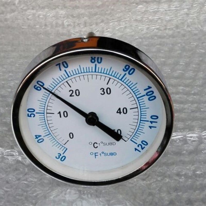 出口型双金属温度计 wss-401 0~50C 30~120F 双刻度 100mm