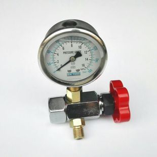 外螺纹m14x1.5 内螺纹m14x1.5 压力表含开关 16mpa 耐震充气开关