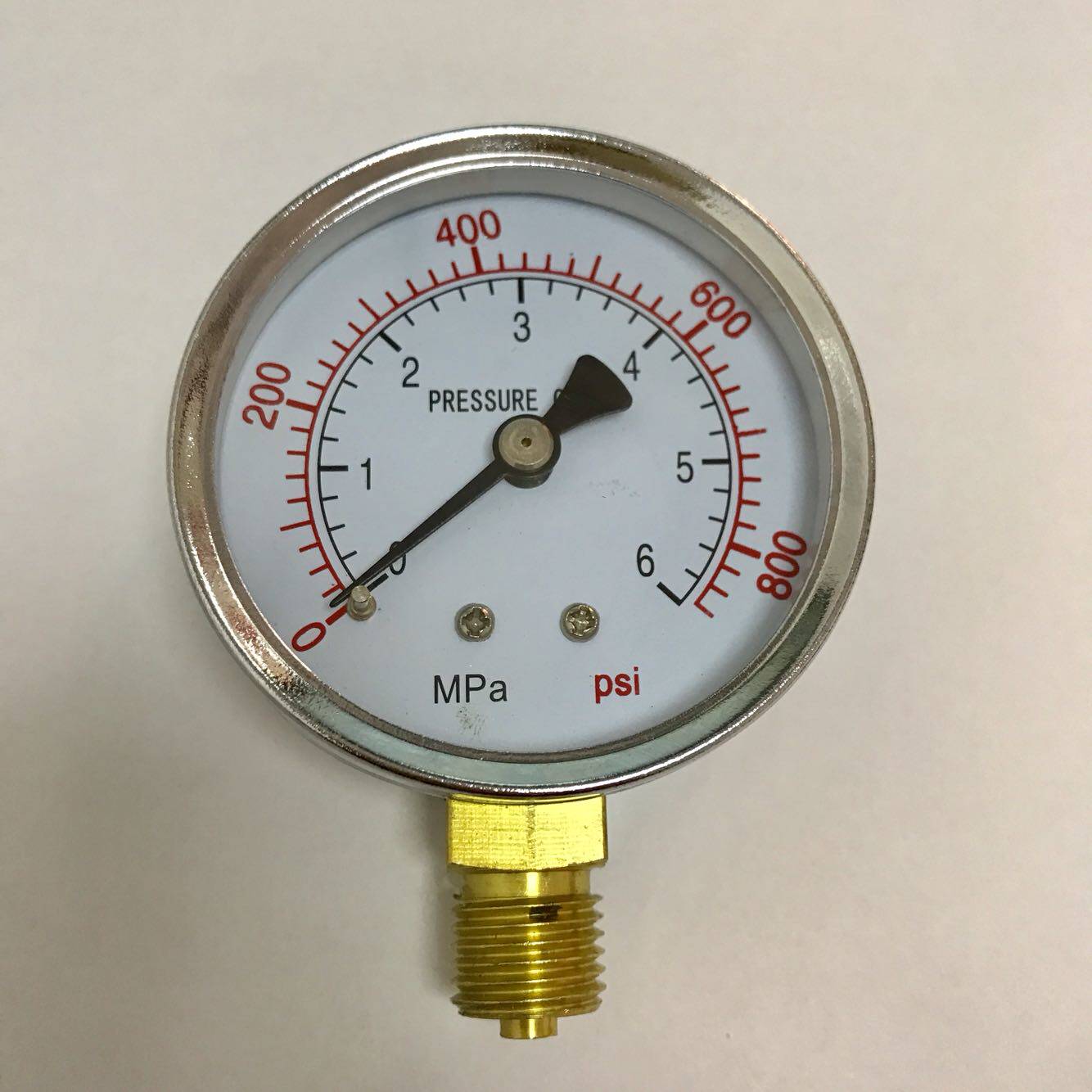 压力表 y-60 0~6mpa 0-800psi m14x1.5螺纹 表盘直径60mm 双刻度