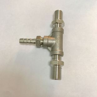 中间宝塔外径8mm 两边外丝m14x1.5 组合式 不锈钢异径三通接头