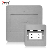 现代松本单门隐藏式 不锈钢防水地面插座五孔二三插家用纯平地板插