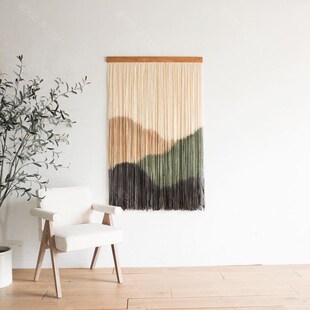 浸染挂毯纱线壁挂流苏墙饰纤维艺术餐厅玄关挂画墙面装 饰遮电表箱